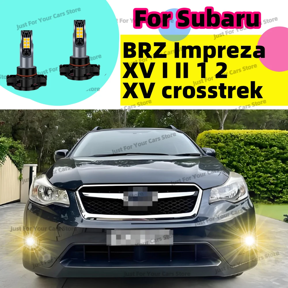 2x Car LED Front Fog Lights Bulbs Yellow For Subaru BRZ Impreza GP GJ GT XV MK1/2 Crosstrek 2012-2021 2020 2019 2018 2017 2016