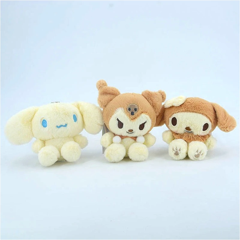 3pcs Sanrio My Melody Retro Pendant Cartoon Anime Character Caramel Kuromi Cinnamoroll Doll Bag Accessories Children's Toy Gift