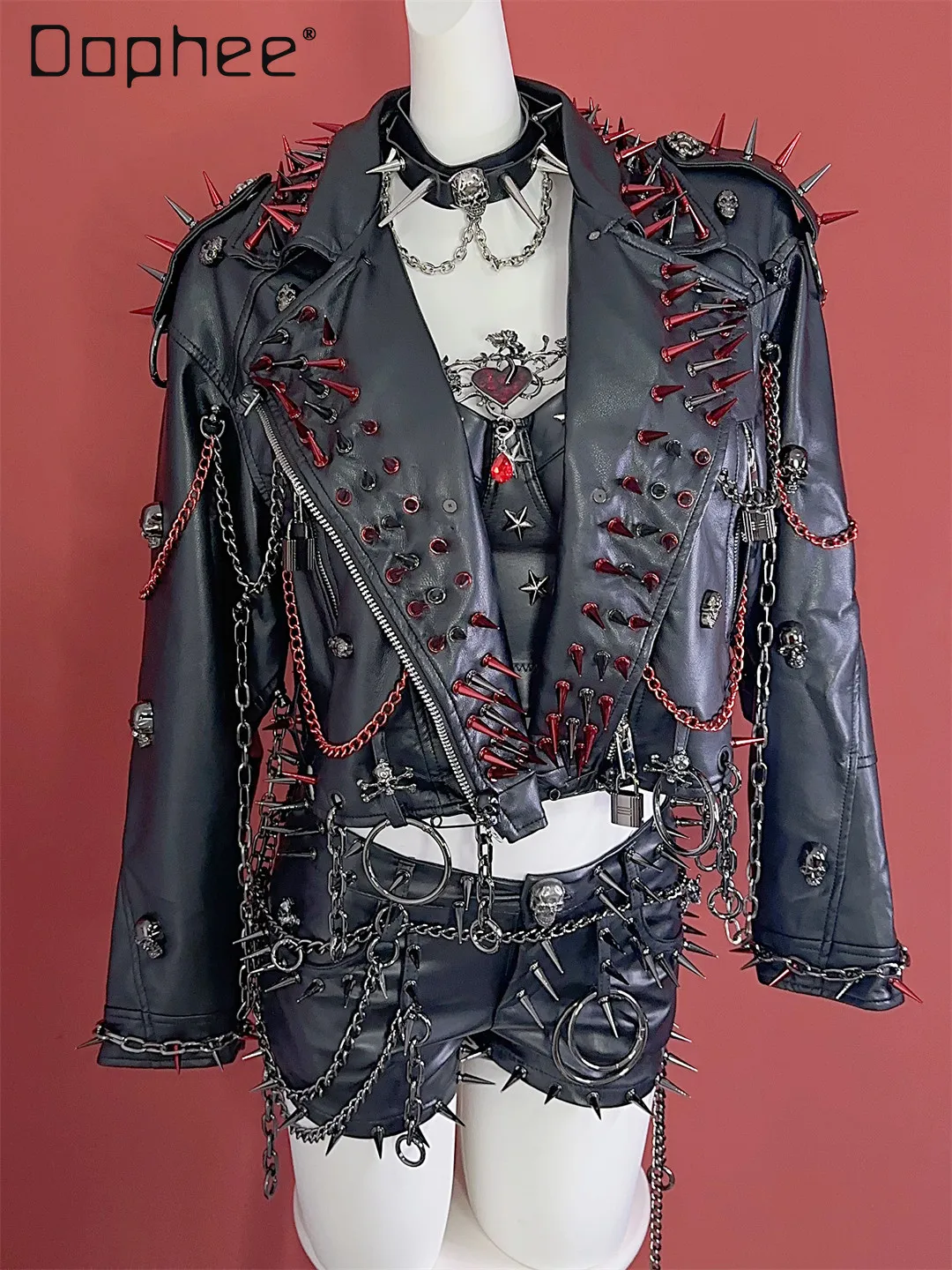 Y2K Spice Girl Subculture Punk Rock Rivet Chain Heavy Industry