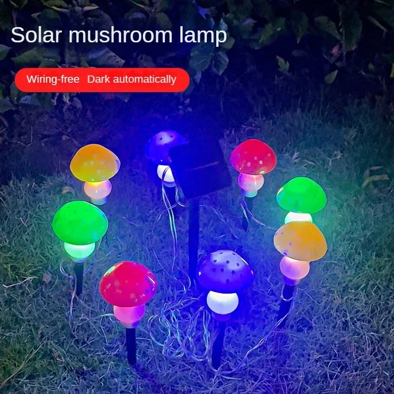 

Solar-powered mushroom nightlights Decorate the courtyard garden with waterproof seven-color lights for Christmas holidays