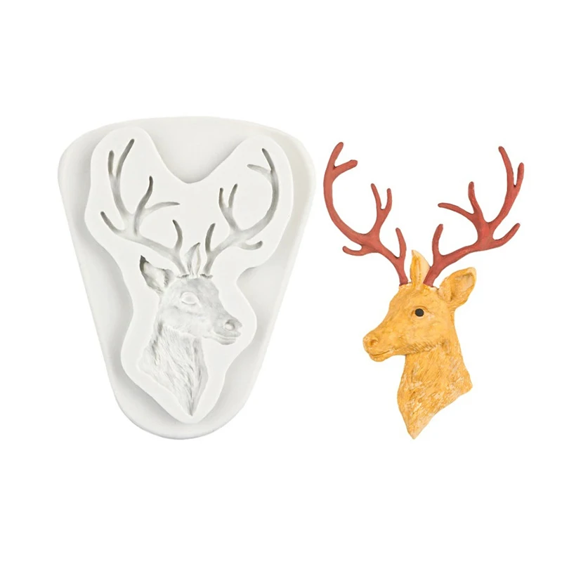 Chocolate Gumpaste Mold Fondant Tools Soap Mold Christmas Deer Head Silicone Cake Mold Fondant Molds Cake Decorating Tools