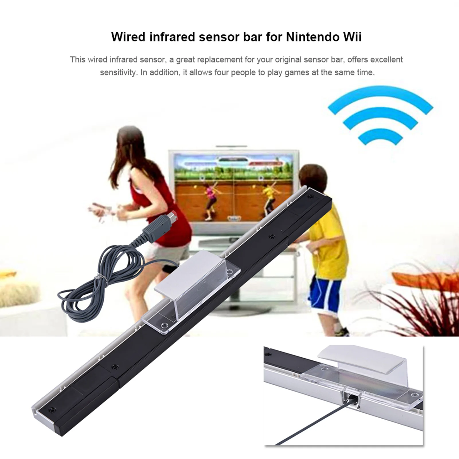 Sensor Bar 4 Handle Support Replacement  Plug and Play Infrared Signal Ray Receiver Professional for Gaming