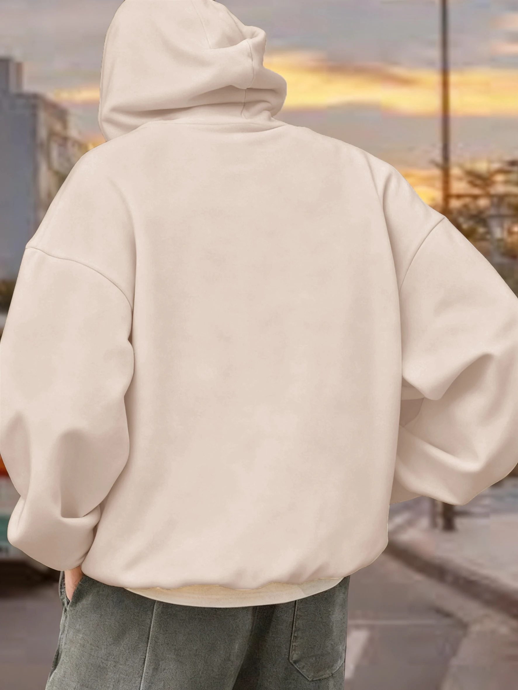 مرحبا بكم في لاس فيغاس نيفادا طباعة الرجال بلوزات الشتاء الصوف الدافئة هوديس الكورية فضفاض جيب البلوز الهيب هوب الذكور الملابس #2