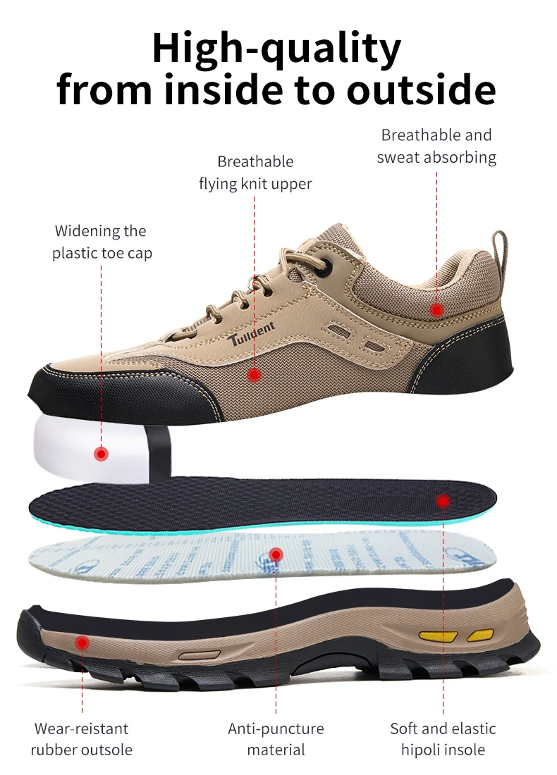 Neue Sicherheitsschuhe, Herren-Schutzschuhe, Arbeitsschuhe mit Schutz gegen Aufprall und Durchstich, Isolierte Schuhe, Arbeitsschutzstiefel – Detail 5
