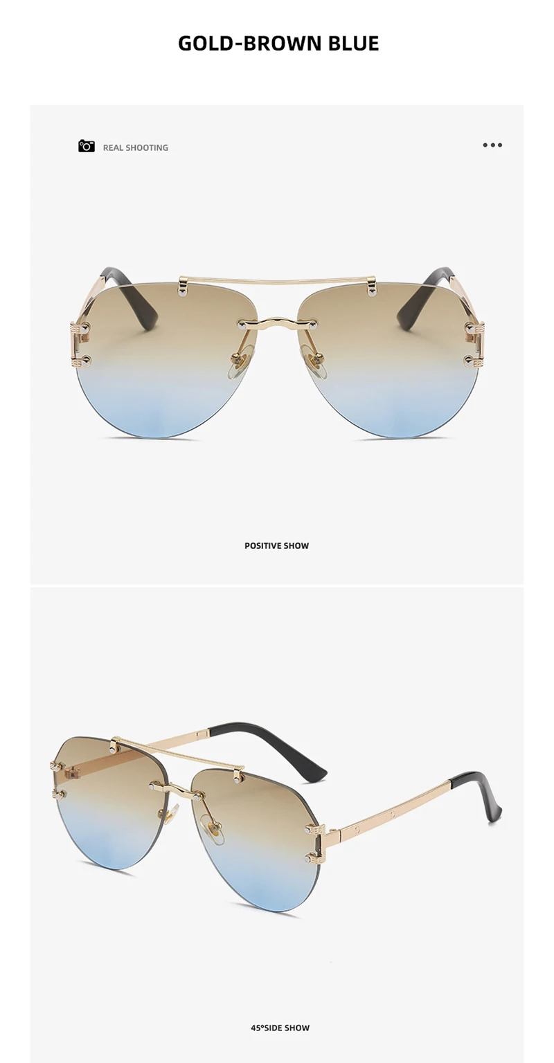 Suglau hochwertige Luxusmarke Damen ovale Sonnenbrille klassische Metall Anti-UV-Fahr sonnenbrille Mode Herren Casual Shades – Detail 15