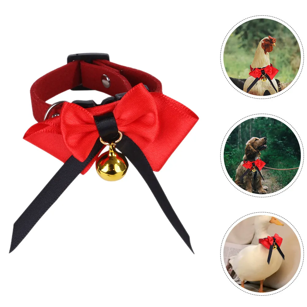 

Adjustable Pet Chick Collar Stylish Bow Tie Design Comfortable Daily Wear Decorative Collar for Bird Parrot Duck Goose Accessory