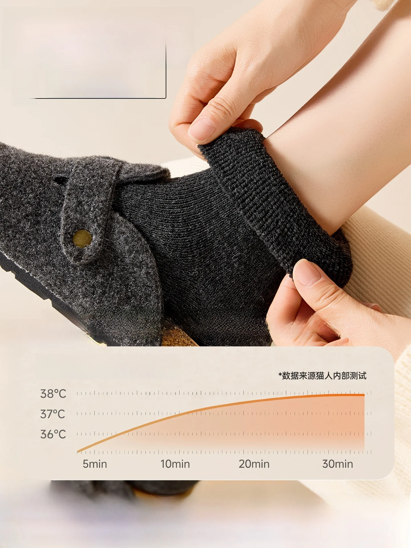 Thickened Woolen Fleece Women's Mid-calf Socks with Elastic Band Warm All-Weather Wearable No-Heel Design Autumn Winter Socks