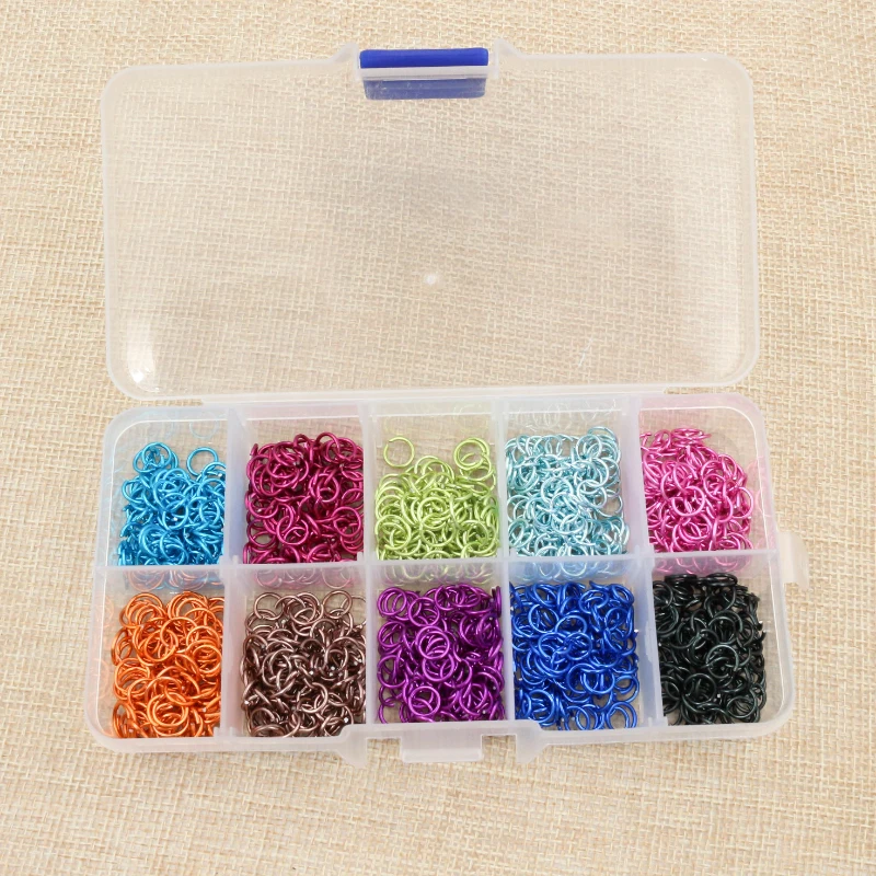 1000Pcs/box 6mm Colorful aluminum Open Jump Rings Split Rings Connectors for necklace bracelet DIY Jewelry Making Accessories