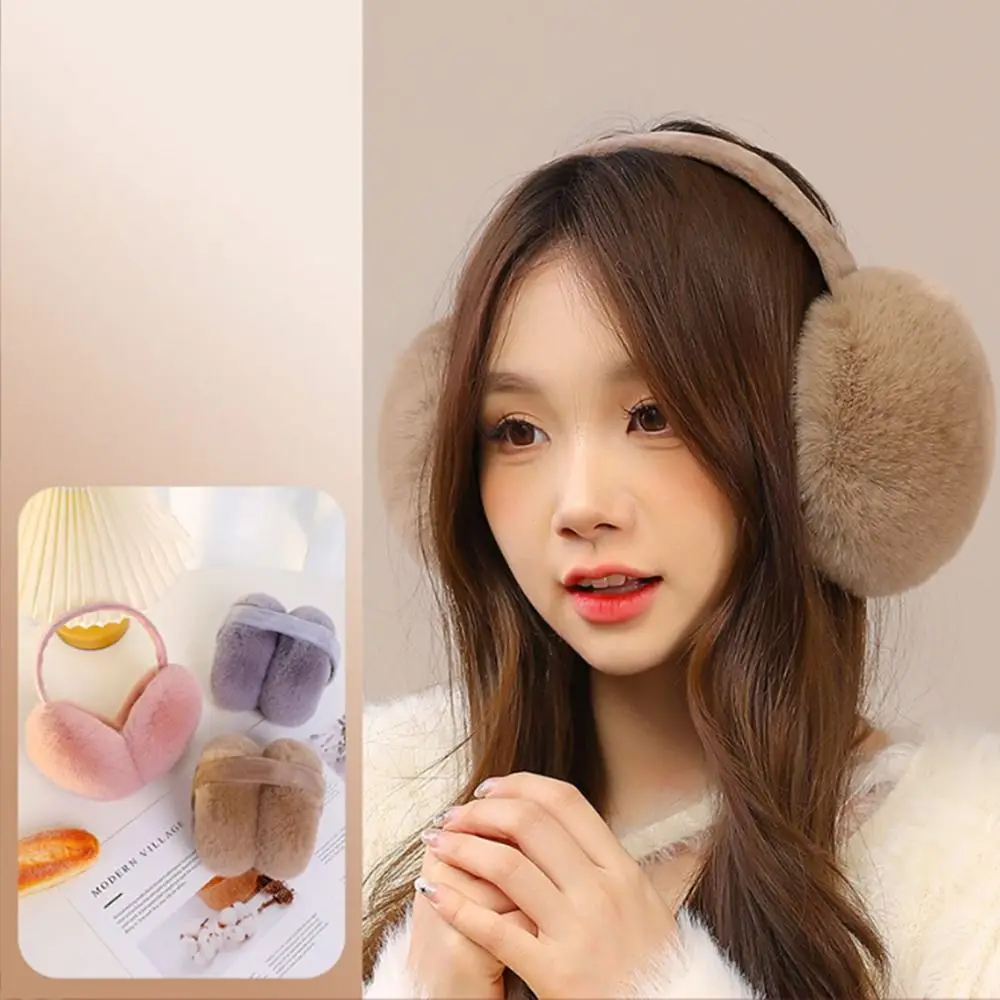 Fashion Plush Ear Warmer Anti-Freeze Thickening Ear Muffs Keep Warm Collapsible Ear Cover for Women Girls