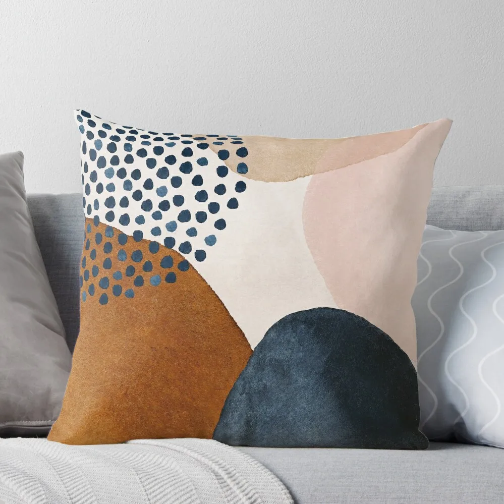 Modern Abstract Terracotta Blush and Navy Blue Throw Pillow Christmas Pillow Cases Marble Cushion Cover