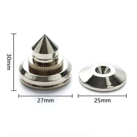 4 PCS 30*27mm 스피커 스탠드 피트 발 패드 순수 구리 실버 스피커 상자 스파이크 콘 바닥 발 손톱 M28 * 26