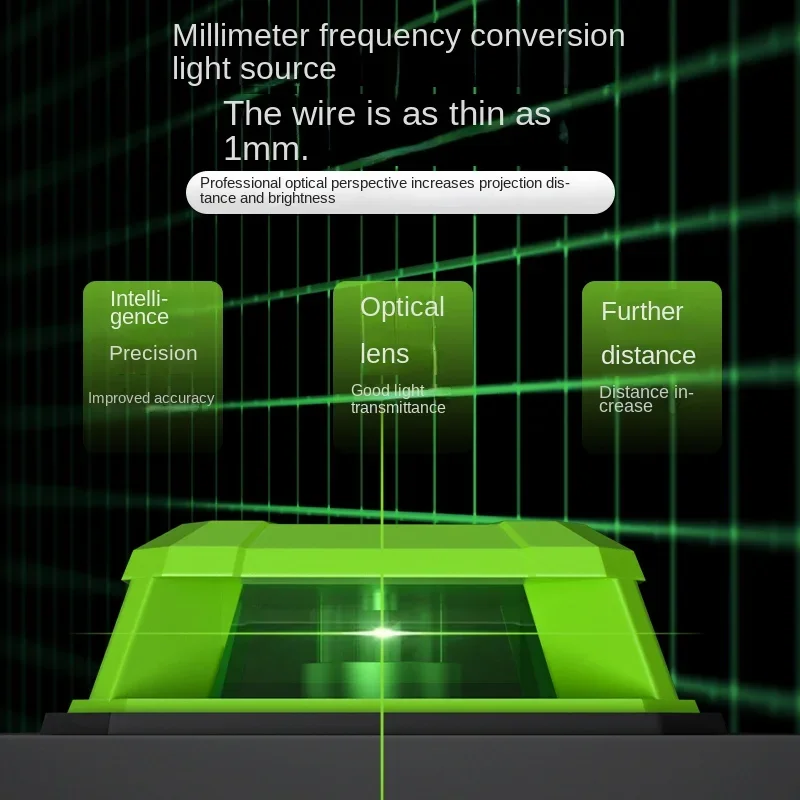 4D 12/16 Lines Professional Laser Level 3° Self-leveling Machine High Power 3000mAh Battery Leveling Tools Vertical Horizontal