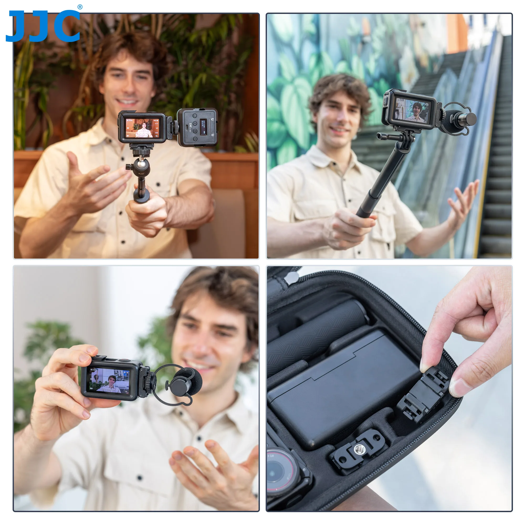 JJC قاعدة مغناطيسية سريعة الإصدار لـ DJI OSMO 360 Action 5 Pro 4 3 كاميرا محول الحذاء البارد قوس للميكروفونات أضواء LED