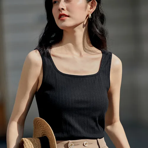 INMAN 여름 미니멀리스트 여성 조끼 티셔츠 캐주얼 여성 티셔츠 여성 의류 여성 캐니스 패션 여름 의류 여성용