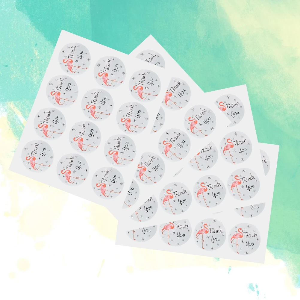 

360 pcs Sealing Stickers Candy Bag Decorative Treat Bags Small Gifts Moon Shape Thank You Flamingo Labels Party Favors Cookies