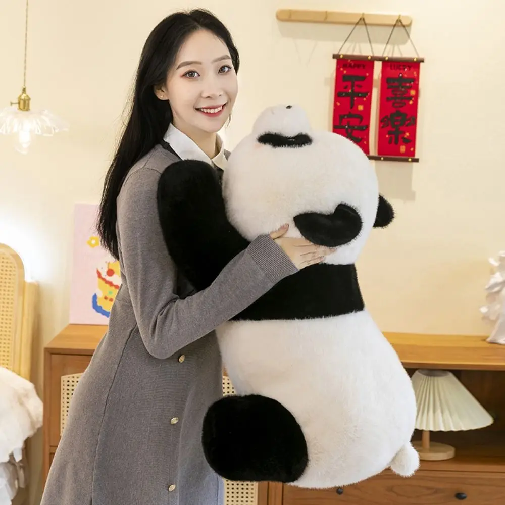 

Plushie Sitting Posture Panda Toys Crouching Posture Fluffy Panda Stuffed Doll Lovely Cartoon Soft Panda Doll Room Decoration