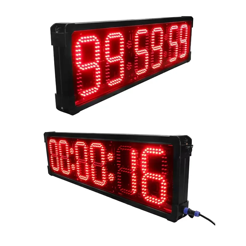 YIZHI Red Display Double Side 8 Inch LED Race Timing Clock for Running Events Countdown/up Digital Marathon Timer with Remote