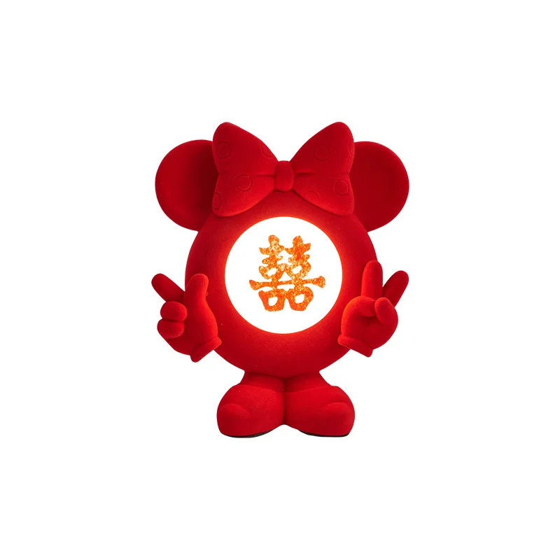 

Cute long light wedding table lamp room bedside for the bride wedding dowry gift red happy