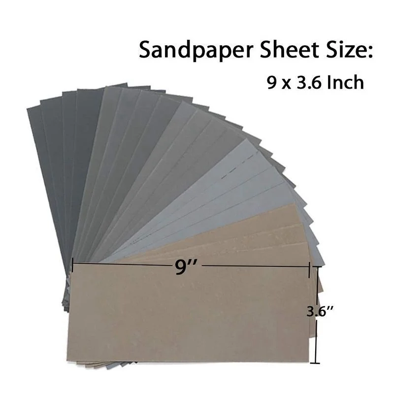 20pc Sandpaper Set 1000/2000/3000/5000/7000 Grit Sanding Paper Water/Dry Abrasive SandPapers For Wood Metal Polishing Automotive