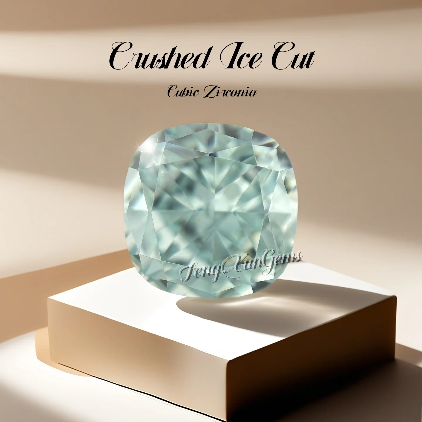 

Hot Sale Shining Crushed Ice Cut Zircon Beads, Paraiba Green Cushion Shape Cubic Zirconia Loose Stone for Crafting,Wholesale