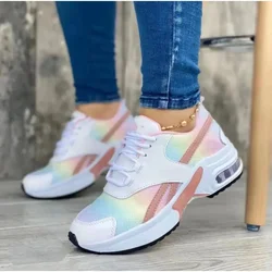 Ladies Sneakers 36-43 Autumn New Lace Up Wedge Platform Shoes 2024 Ladies Outdoor Fashion Air Cushion Casual Running Shoes 987