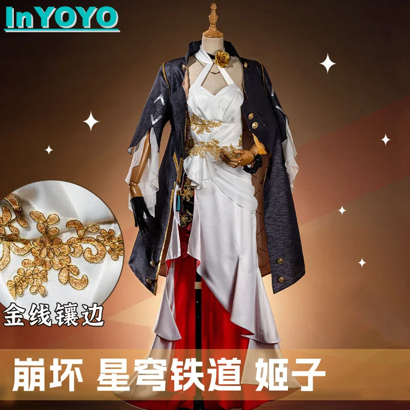 InYOYO Himeko Cosplay Game Honkai: Star Rail Costume Elegant Fascinating Dress Uniform Halloween Party Outfit For Women XS-XXL N