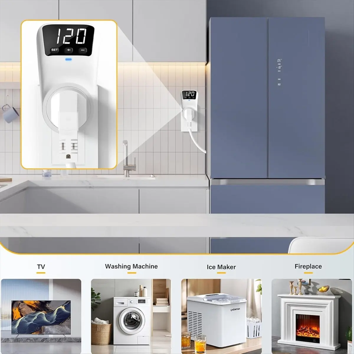 NEW Protection Voltage Protector Reset over Under Voltage Protector Socket Digital Display Power Surge Protector US Plug