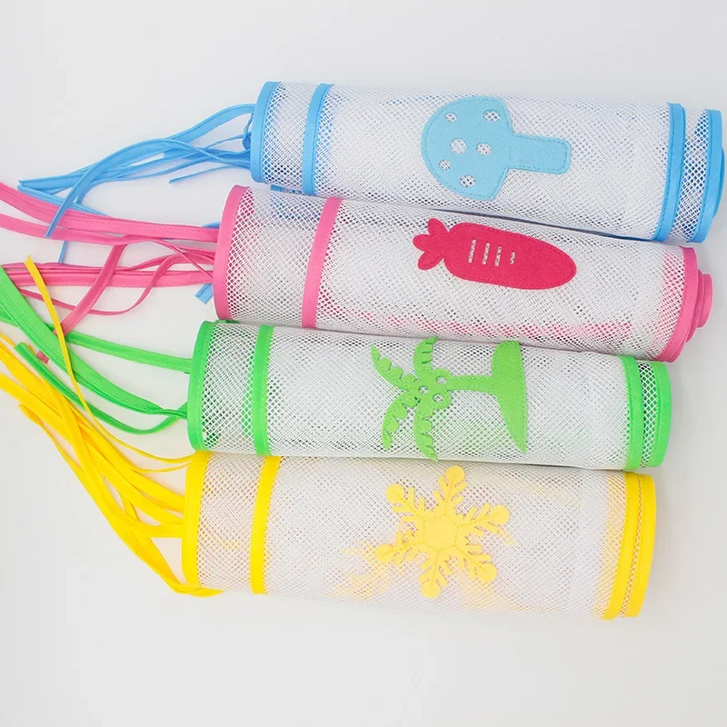 Sac de rangement suspendu pour lit de dessin animé, organisateur de berceau en coton pour bébé, sac de poche pour jouets et couches, ensemble de literie pour berceau, fournitures pour bébé, sacs en filet