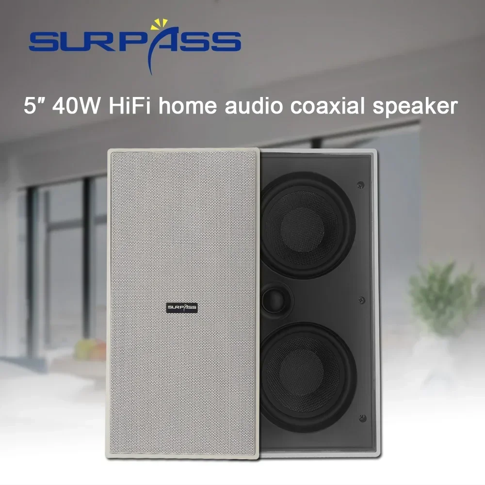 Rectangle PA  System Ceiling Speaker 8Ohm Coaxial In Ceiling Wall Speaker Passive Audio Sound Speakers for Home Store Gym pasiva