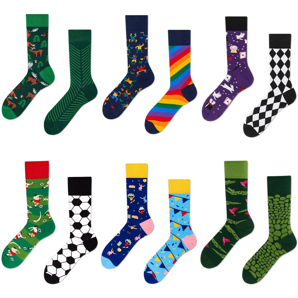 

Funny AB Styles Trend Crew Cotton Socks Unisex Women Men Colorful Fashion Chic Harajuku Long Socks Gifts Bulk Dropship Wholesale