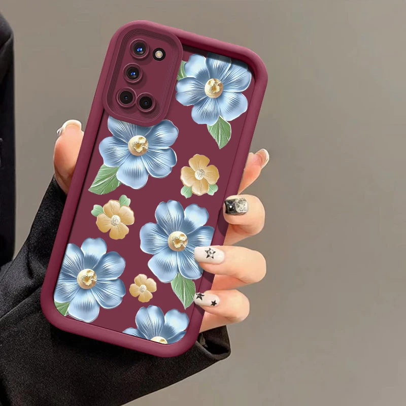 حافظة هاتف لهاتف OPPO Realme Narzo N65 N63 N55 N53 50i 50A Prime 30 Pro 70X 60X Note 50 60 GT 6 Neo 5 غطاء سيليكون على شكل زهرة عصرية