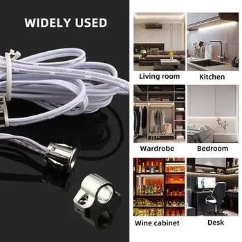 Senzor pro maskování dveří, mini LED světelný spínač, DC 12-24V 5A, povrchová nebo podomítková montáž, kabel DuPont pro připojení... 10 nejlepší prodej spínač osvětlení dveří skříňky - №6