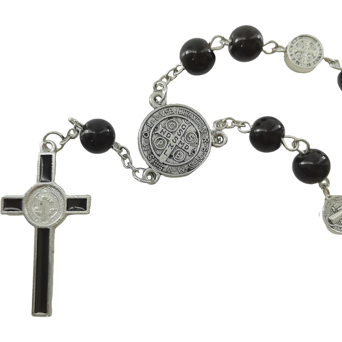 Fashion Handmade Necklace Ladies Imitation Vintage Style Pearl Rosary Beads With Cross Pendant Jewelry image 3