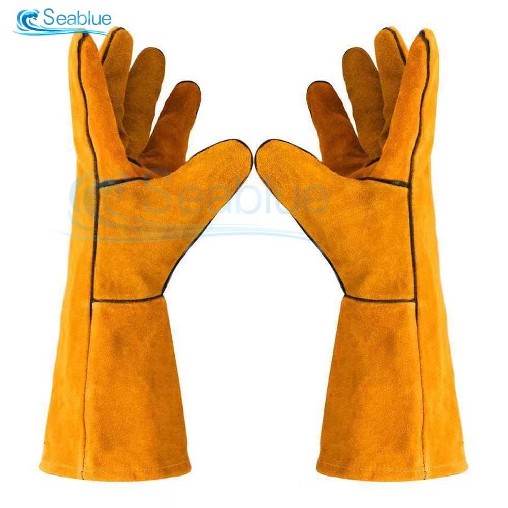 Homens Mulheres Cowhide Luvas de Trabalho Jardim Soldagem Segurança Proteção Mecânica de Trabalho para Multiusos Resistente ao Desgaste Par