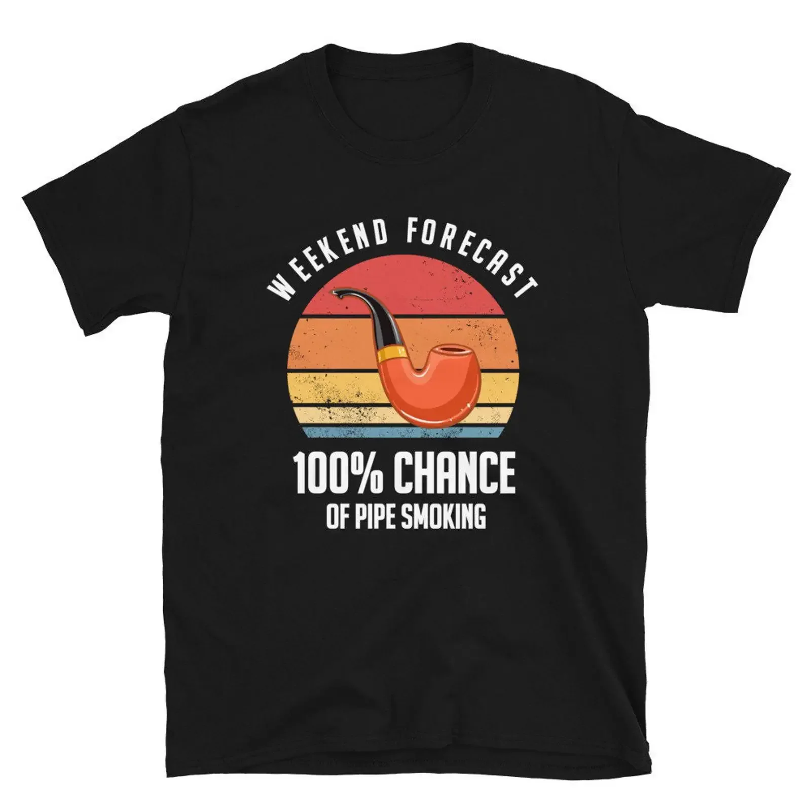 Vintage Weekend Forecast 100 Chance of Pipe Smoking T Shirt Funny for Tobacco Smoker Tobacconist Father Collector vintage