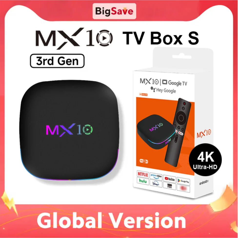 

MX10 Z4 H313 Android 13 Ram 2GB Rom 16GB Smart Set Top Box with Voice Remote Dual Wifi6 Network Player Ott Box