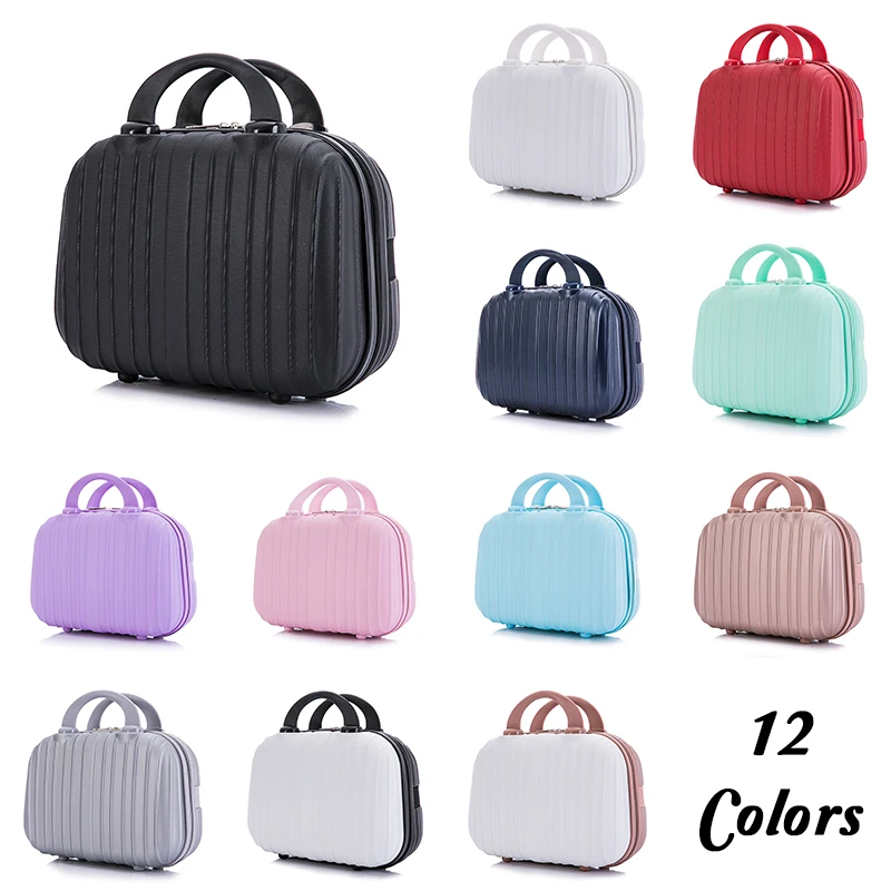 Portable Mini Travel Makeup Bag Handheld 14 Inch Luggage Box Women's Compact Storage Bag Large Capacity Travel Suitcase