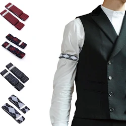 1 paio di uomini camicia elegante antiscivolo fascia elastica manica barman polsino titolare scaldamuscoli sposo giarrettiera elastica regalo