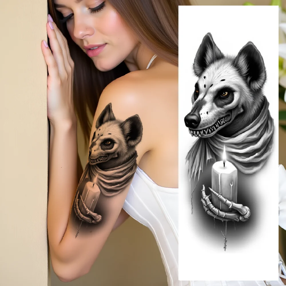 3pcs Temporary Tattoo Skull With Flowers Realistic Temporary Tattoos Viking Skull Raven Skeleton For Women Thighs Arms