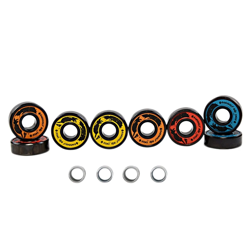 Dark Wolf Set Of ABEC-11 Skateboard Bearing 8Pcs With 4Pcs Spacer Fit Skateboarding Double Rocker Mini Cruiser