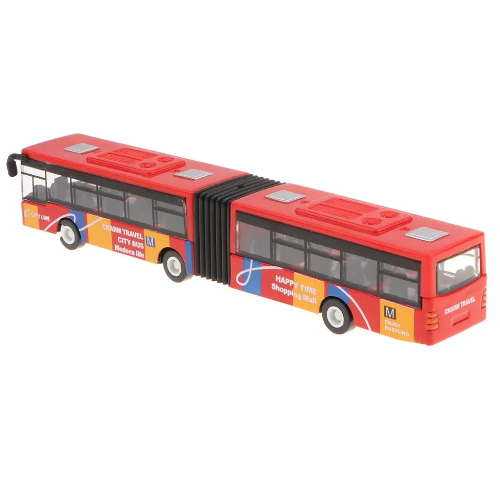 1/64 Legering Pull Back Bus Automodel 18cm voor kinderen Kerstcadeau