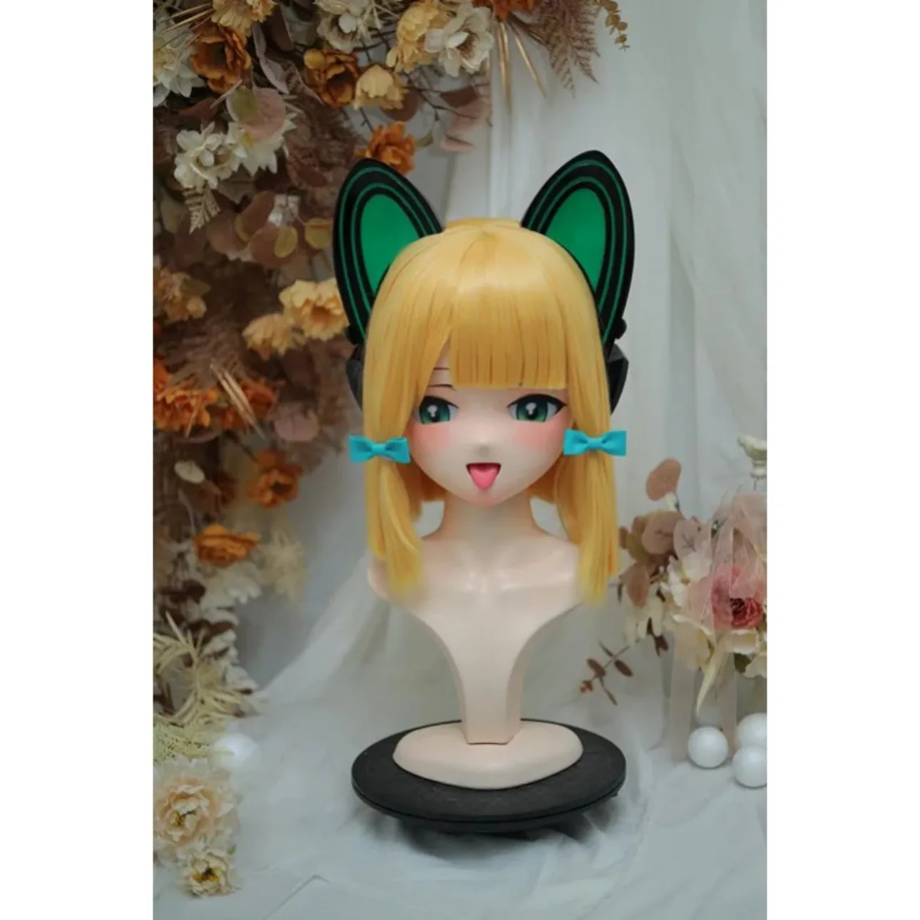 Kigurumi Jae Feather Green Ri NFD Full Headband Lock Cosplay Headshell Props Costume Anime Game