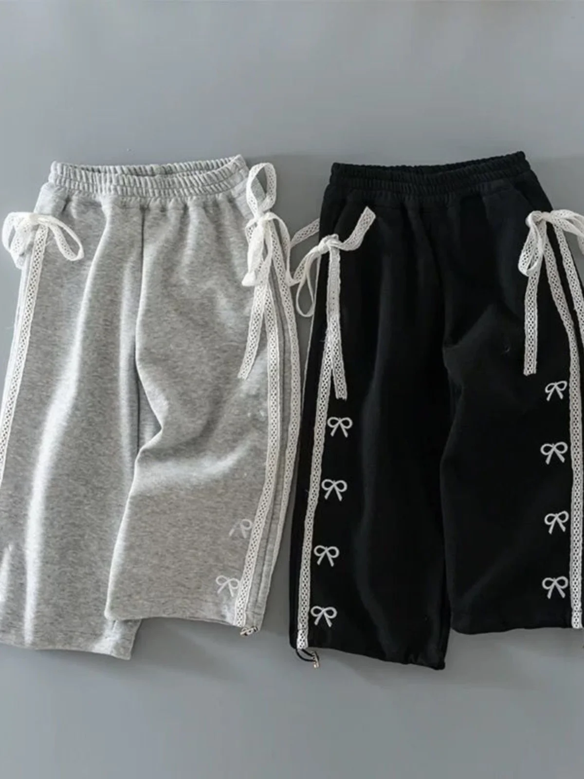

Girls Casual Pants with Knot Wide Leg Children's Autumn Faion Korean Sle Cotton Long Sve Other Sle