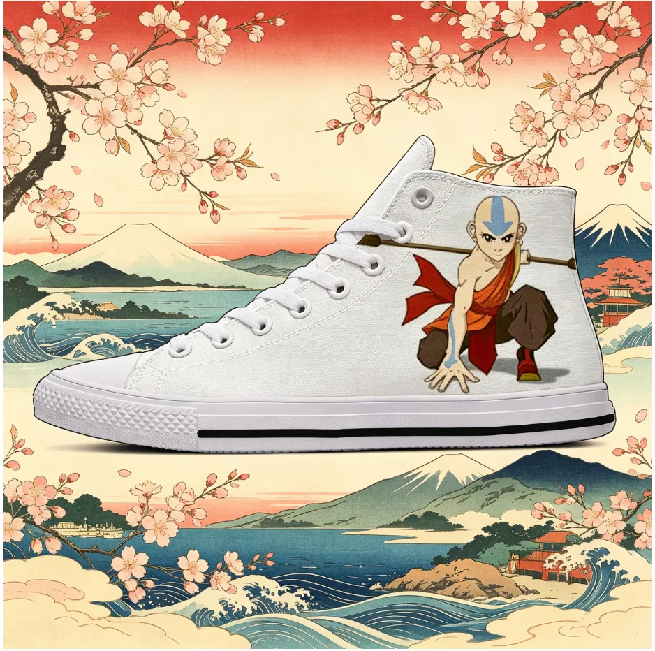 

Avatar The Last Airbender Classic High Top Shoes Manga Character Print Soft Sole Wear Resistant Unisex Footwear