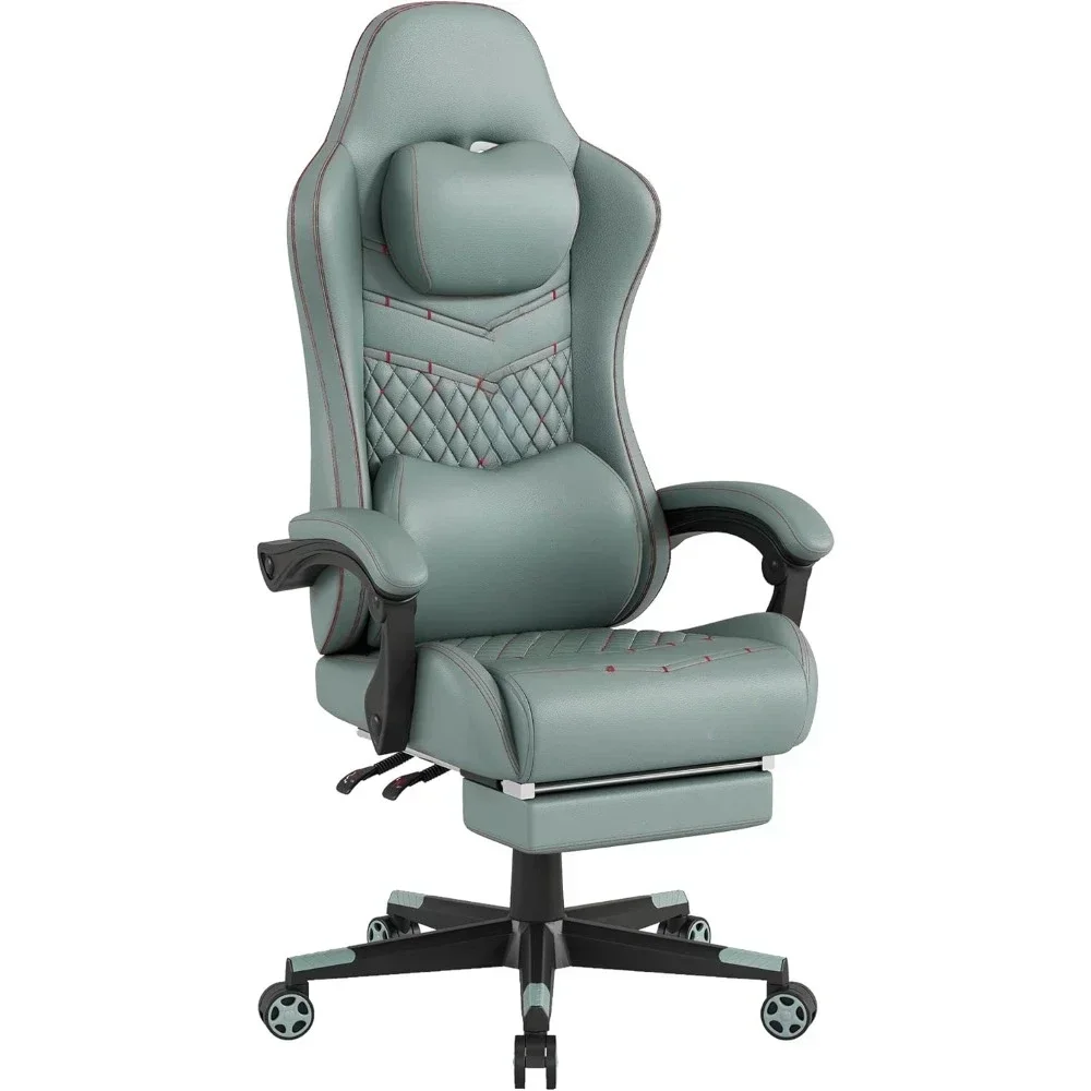 

Office Chair with 360°-Swivel Computer Chair with Footrest Ergonomic Backrest and Lumbar Support Game Chair