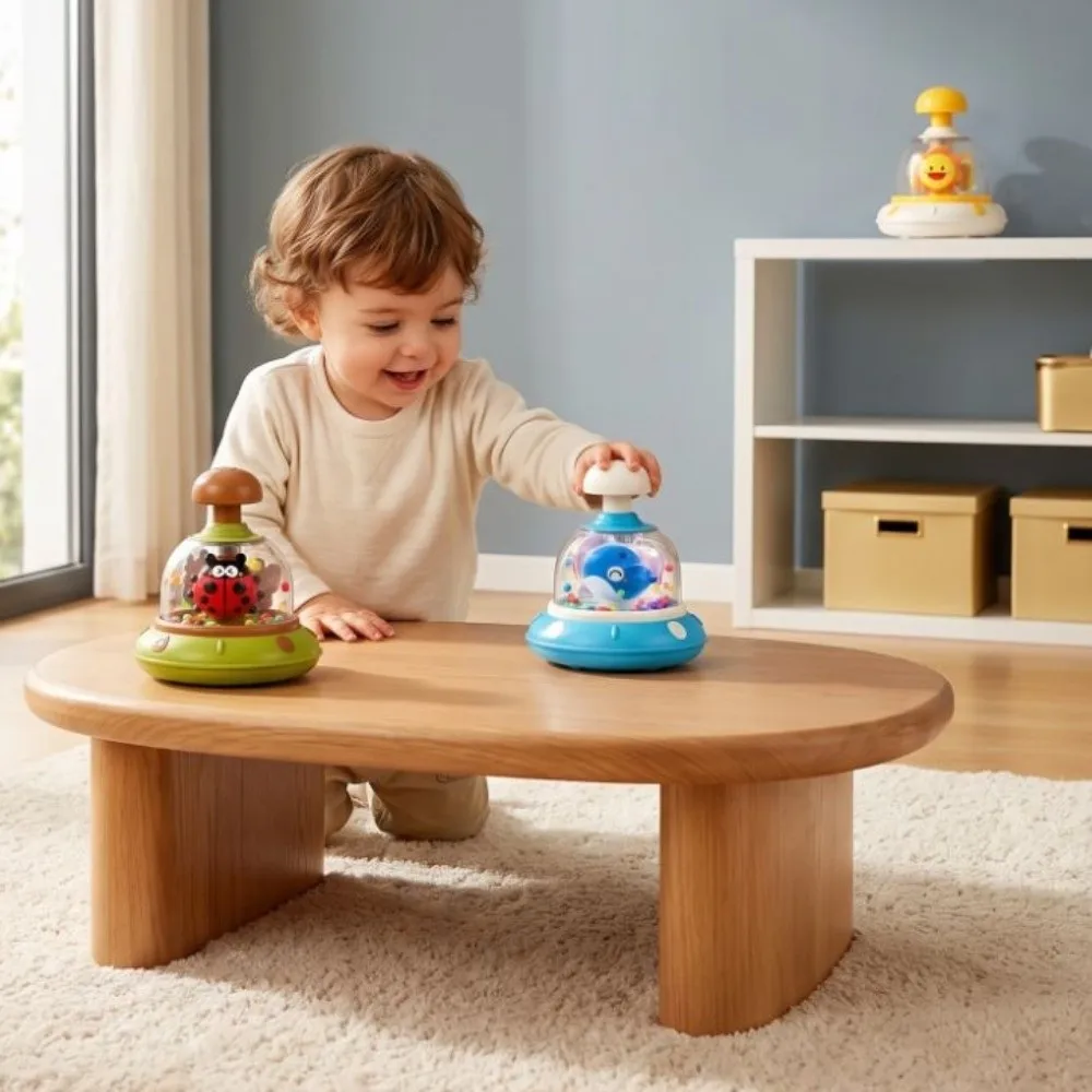 Rotating Design Rotating Press Carousel Press Mechanism Portable Size Sensory Carousel Spinning Feature Hand Eye Coordination