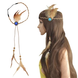 Boho Feathers Headbands Boho Headpiece Native American Headdress Indian Headpiece Feathers Headpiece Hippie Jewelry Dropshipping