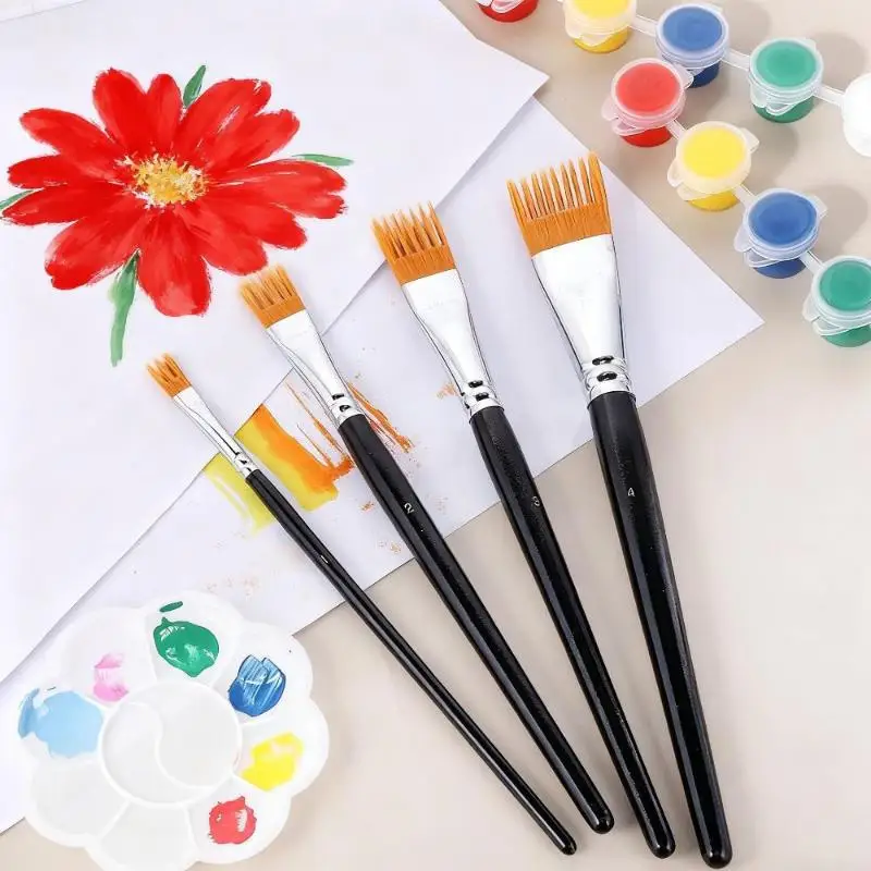 Hot Sale 1/4Pcs Watercolor Brushes - Available In Multiple Sizes For Artists' Variety Of Painting Techniques Drawing Accessories