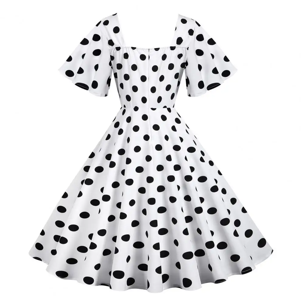 

Black Polka Dot Party Women Summer Red Pin Up Rockabilly Robe Femme 50s 60s Elegant Vintage Dress