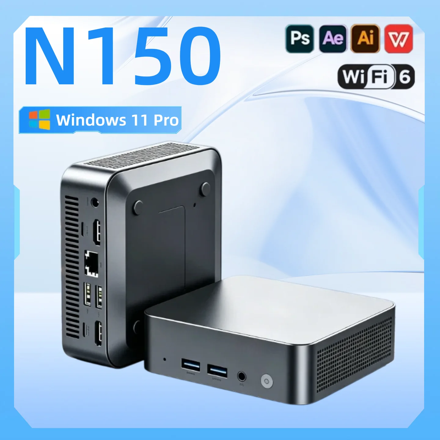 

【Brand+】NEW Windows 11 Desktop Office PC Intel N150 Mini PC 1TB 2TB SSD 16GB RAM WiFi6 Portable Gaming Computer